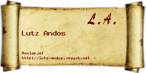Lutz Andos névjegykártya